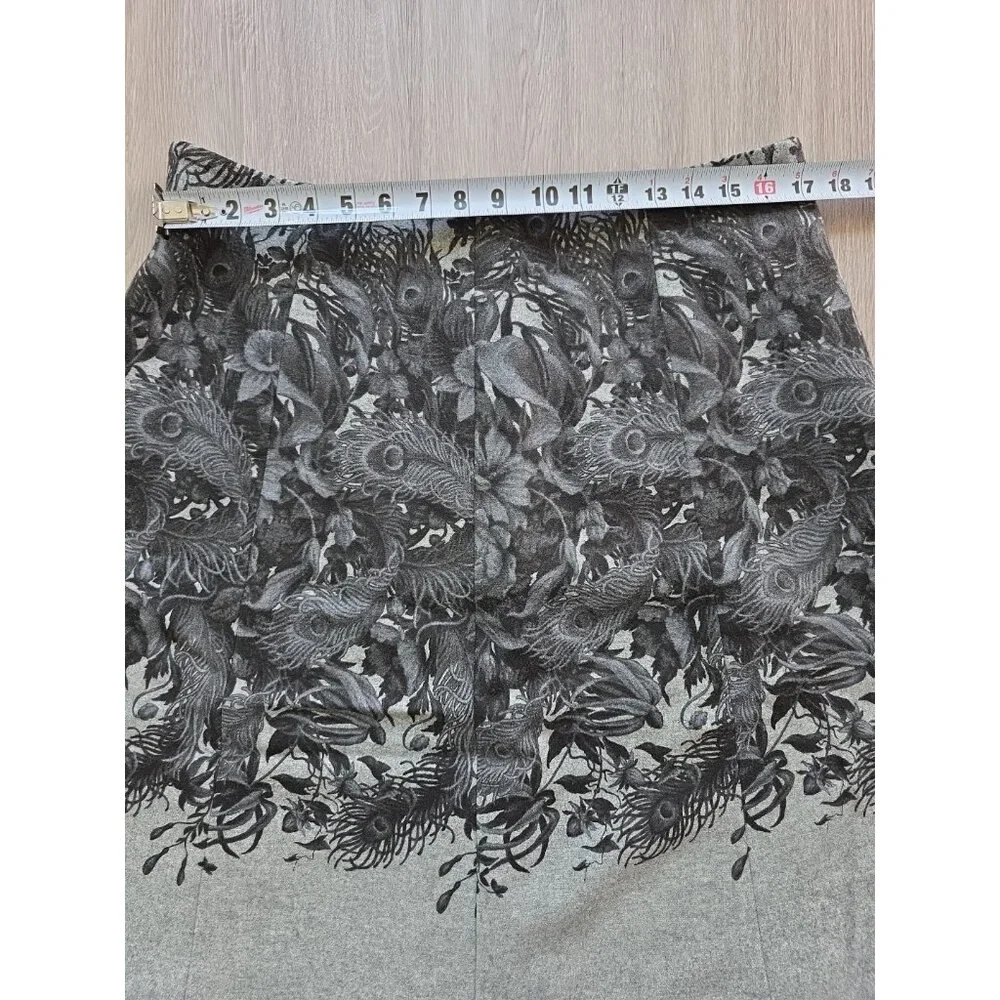 Talbots Wool Blend‎ Skirt Womens 12 Peacock Floral Lined A-Line